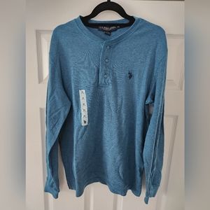 US Polo Assn Blue Thermal Longsleeve - Medium, New with Tags
